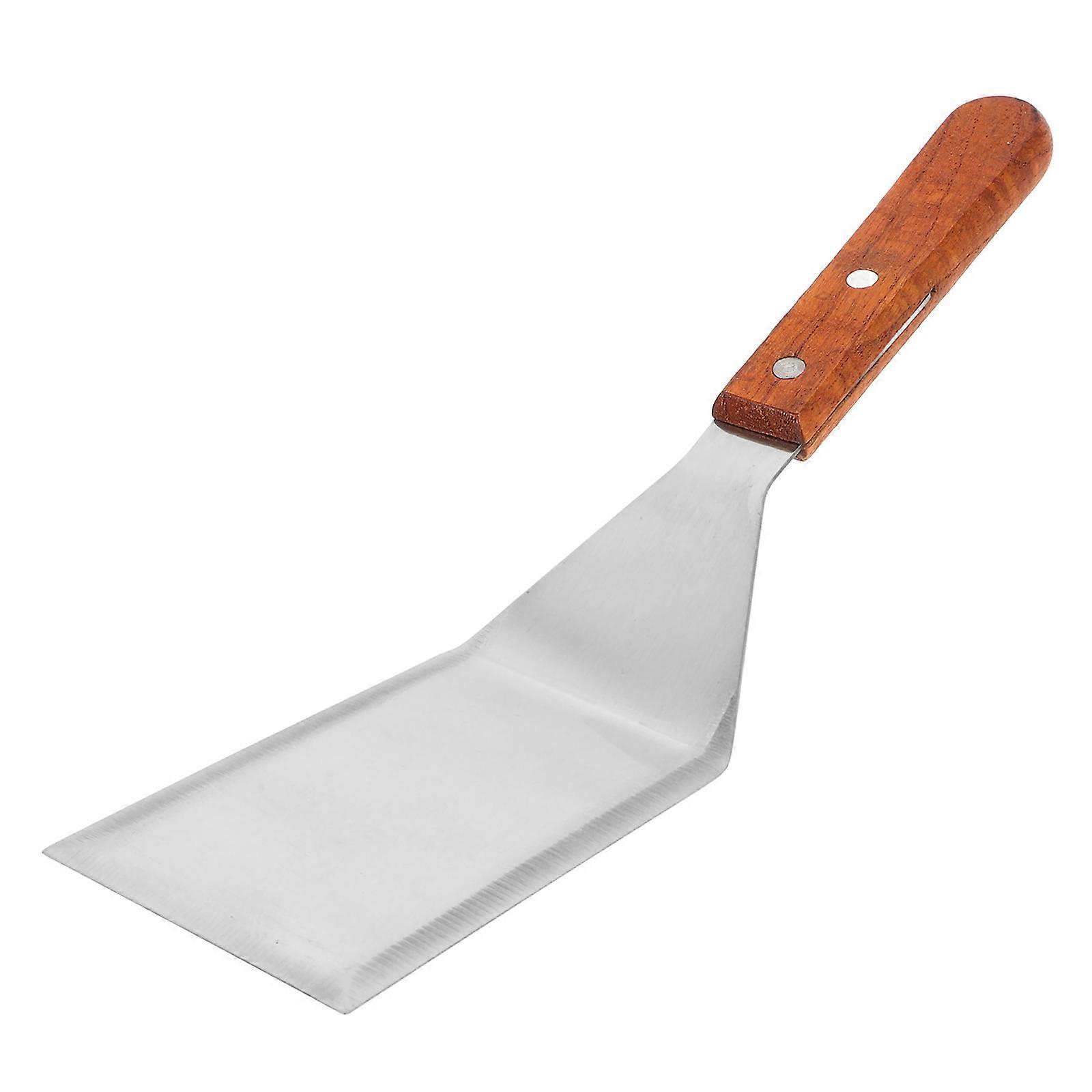 Large Surface Metal Frying Spatula With Wood Handle For Outdoor Cooking & Barbecue Use In Multi Color 1Pcs