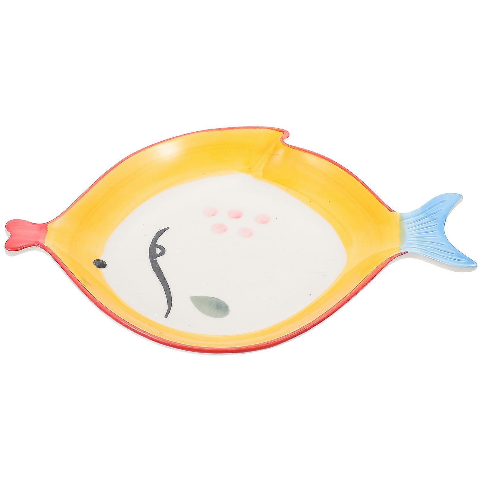 2Pcs Creative Food Plate Fruit Tray for Storage Ceramic Holder