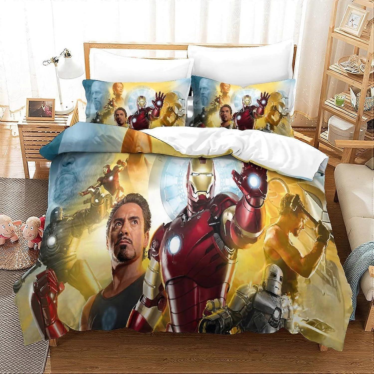 Style279 Iron Man Duvet Cover Super Hero Printed Duvet Cover 140X200CM