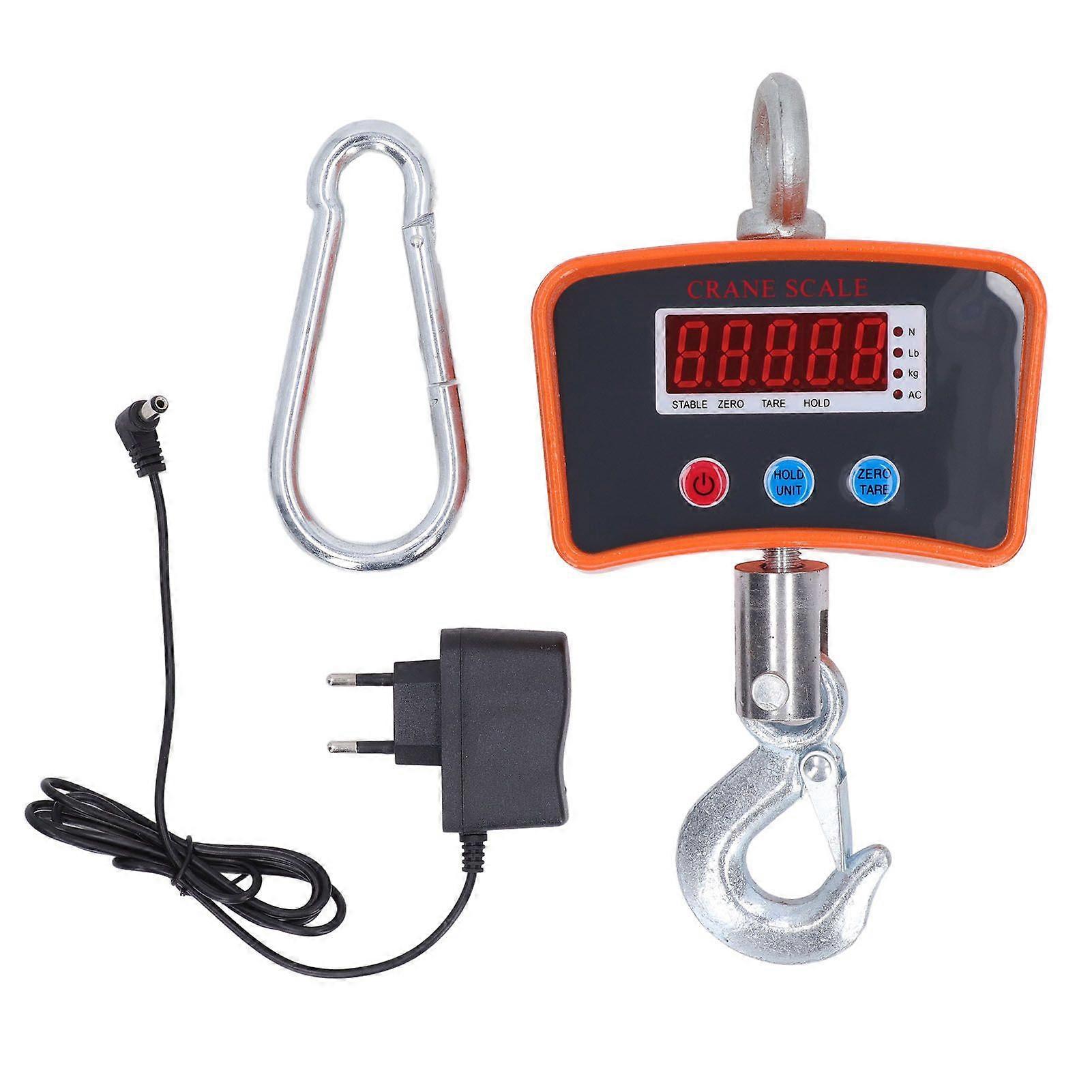 Electronic Hook Scale Digital Display Industrial Crane Scale 1000KG with Rechargeable Battery EU Plug 100240V
