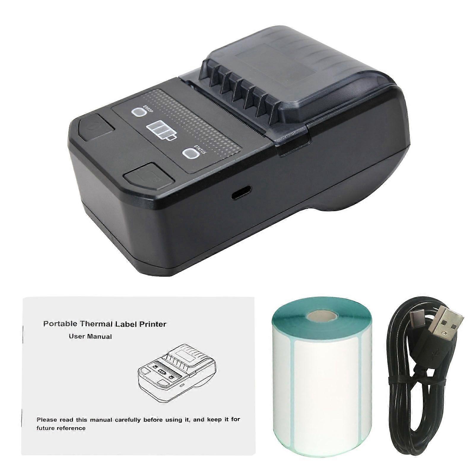 Portable 58mm Thermal Label Maker Wireless BT Mini Label Printer Barcode Printer with Rechargeable Battery Compatible with Android iOS Windows for Ret