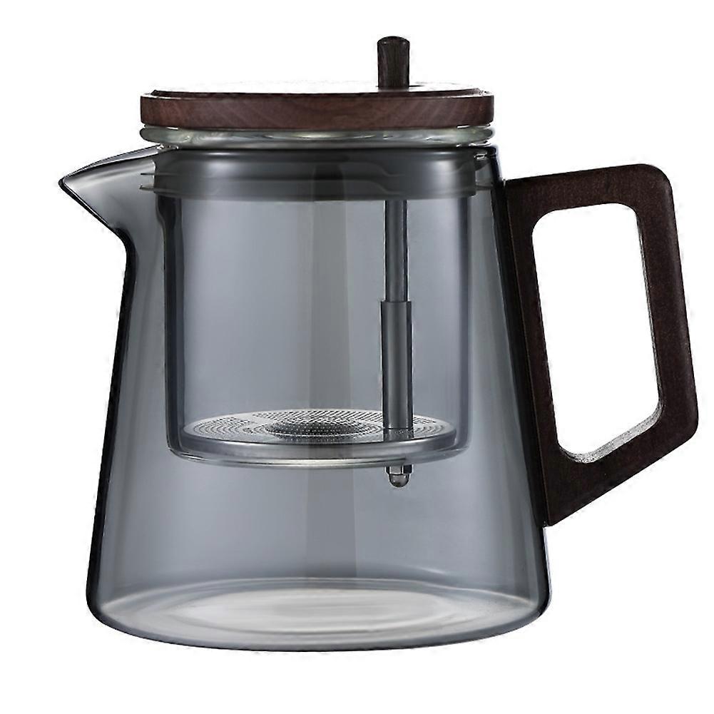 Elegant Chinese Tea Set - Transparent Teapot with Walnut Base