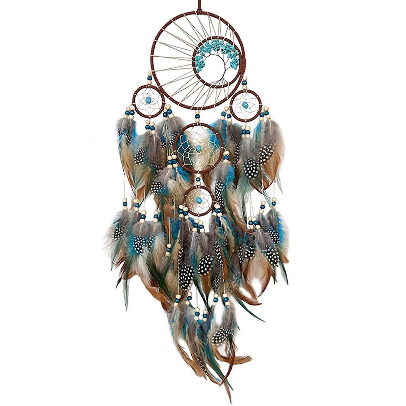 LifeTree Dream Catcher Wall Decor With Crystal Stones, Hanging Dream Catcher Ornament For Bedroom Decor