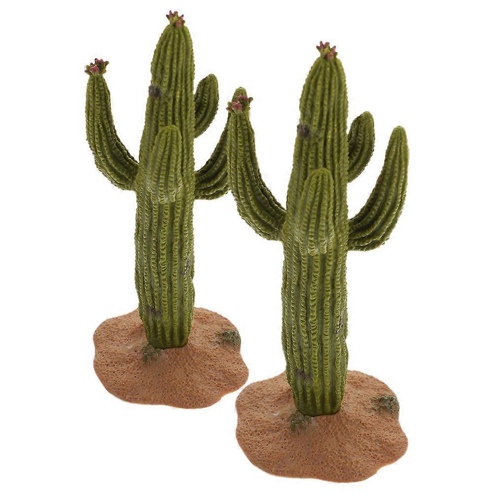 Artificial Cactus PVC 2Pcs Multi Color with Lifelike Texture for Table Top Cactus