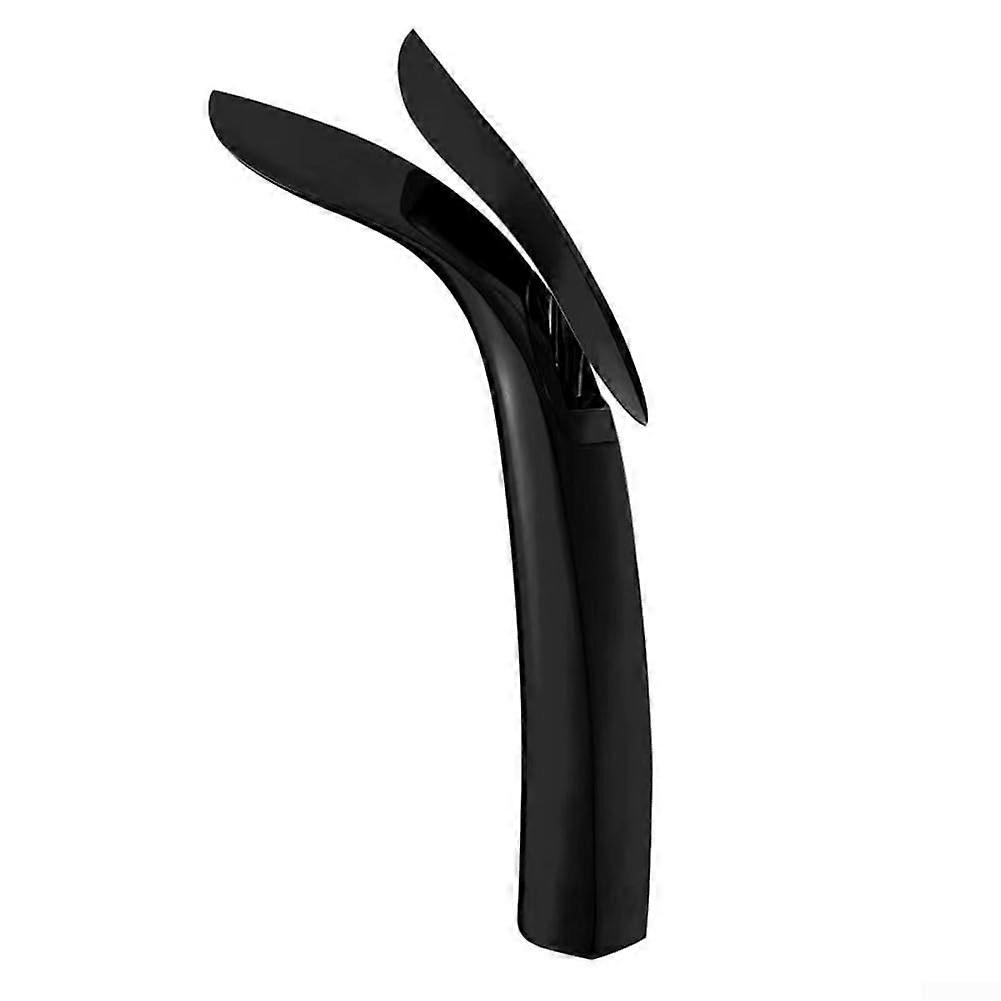 Brass Faucet Willow Leaf Designed Single Handle Black Finish Hot and Cold Water Control