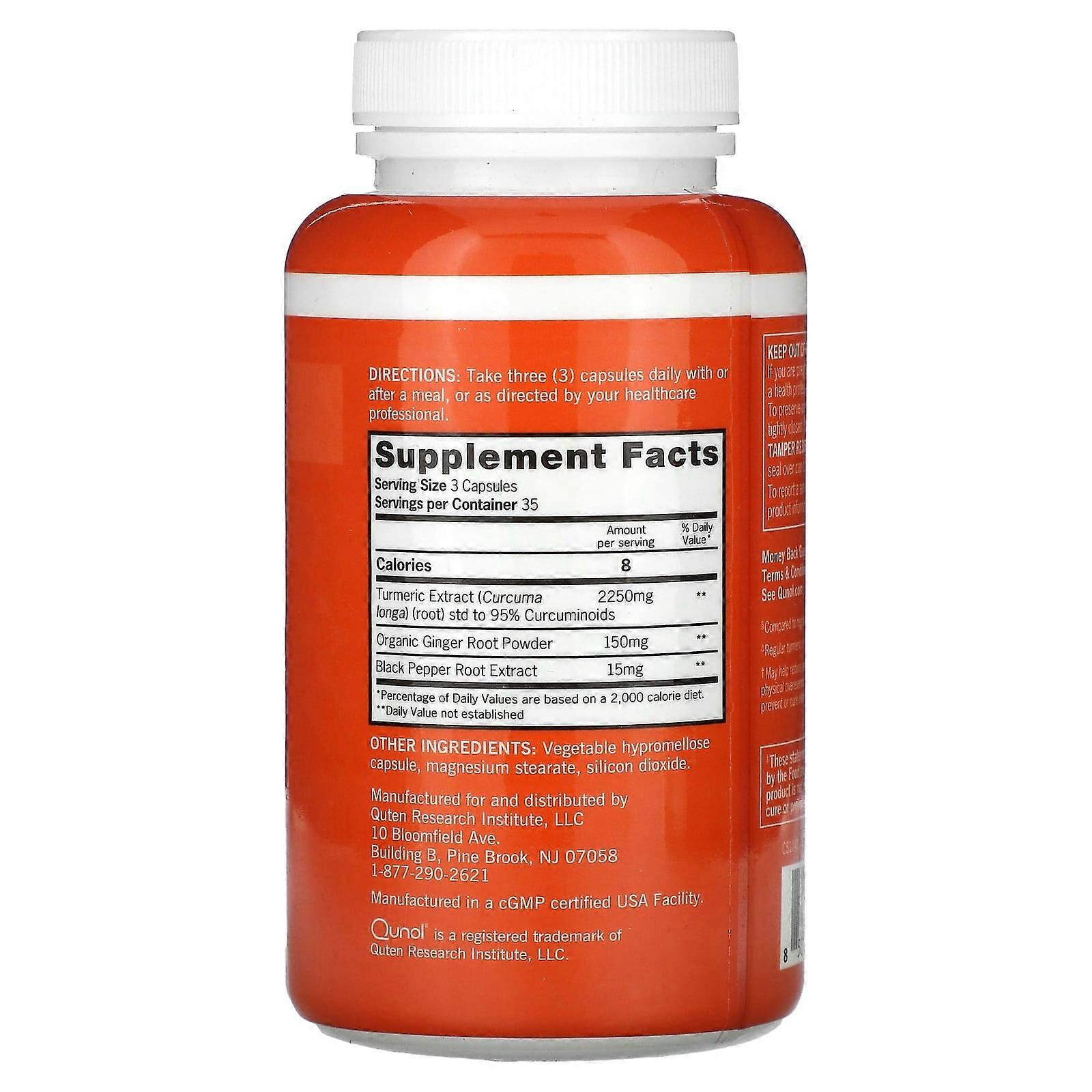 Qunol, Turmeric + Ginger, 105 Capsules