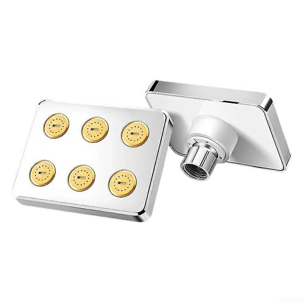 Large Rain Shower Head 360Degree Rotatable  With Pressurized AntiBlocking System For 4Point Interface Silver