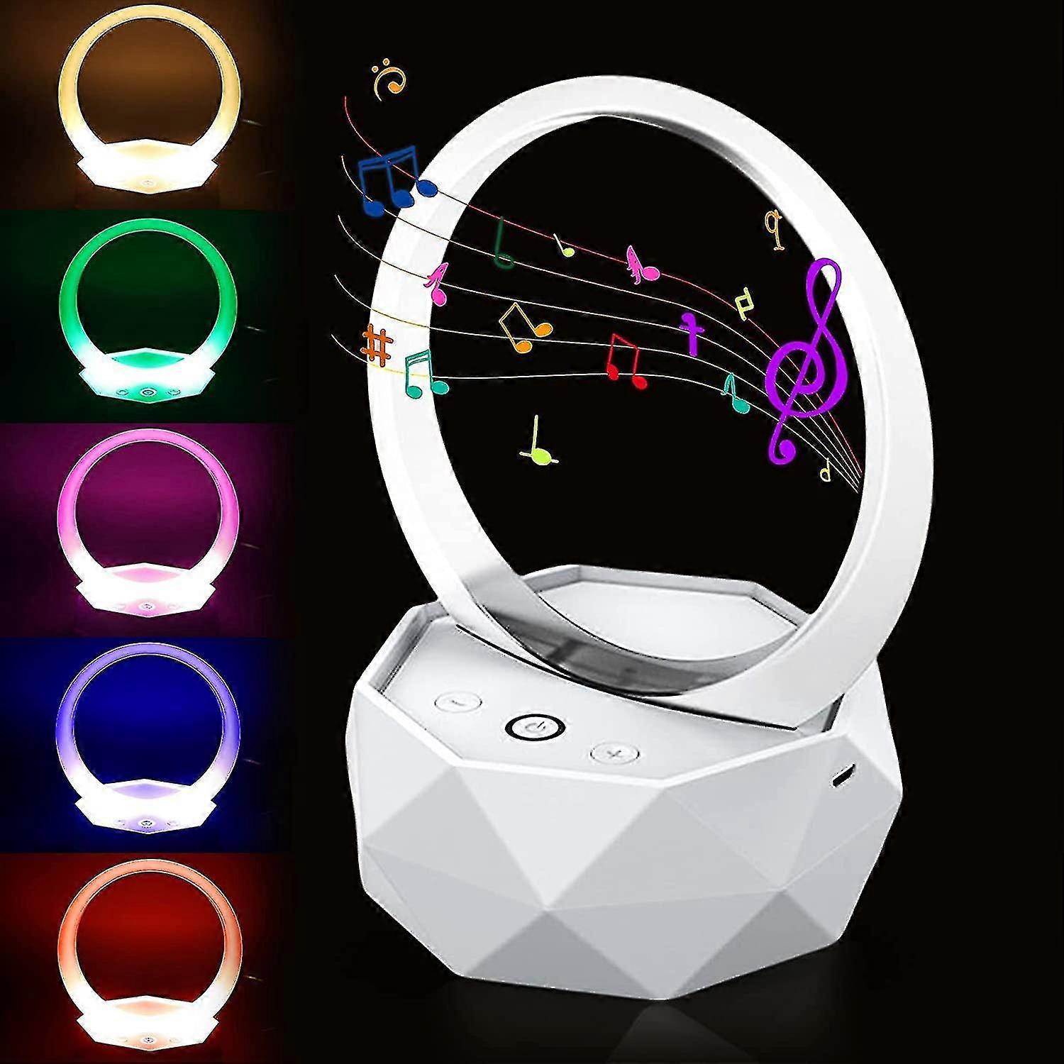 Led Bedside Lamp With Bluetooth Speaker, Night Light Children Dimmable Bluetooth Speaker Table Lamp 2 In