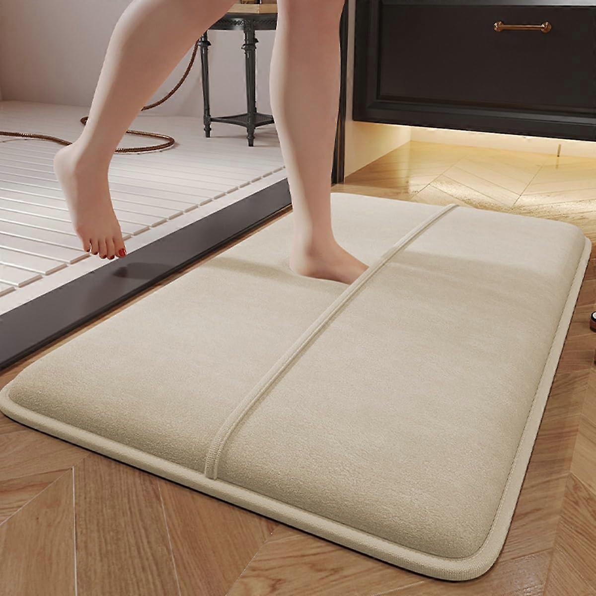 Thick Memory Foam Bath Mat Absorbent Floor Mat For Drying Feet Soft NonSlip Bathroom Door Mat Model A5 23.62x35.43in