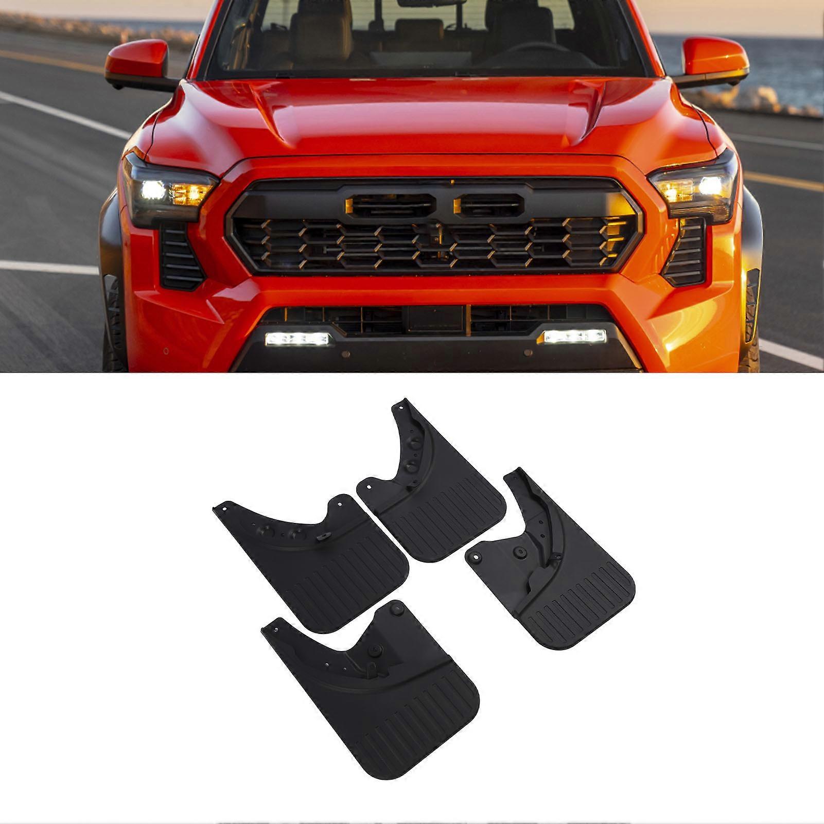 4PCS Car Wheel Mudguards Shockproof Elegant Scratch Resistant Front Rear Splash Guards Set for Tacoma 2024 Black 