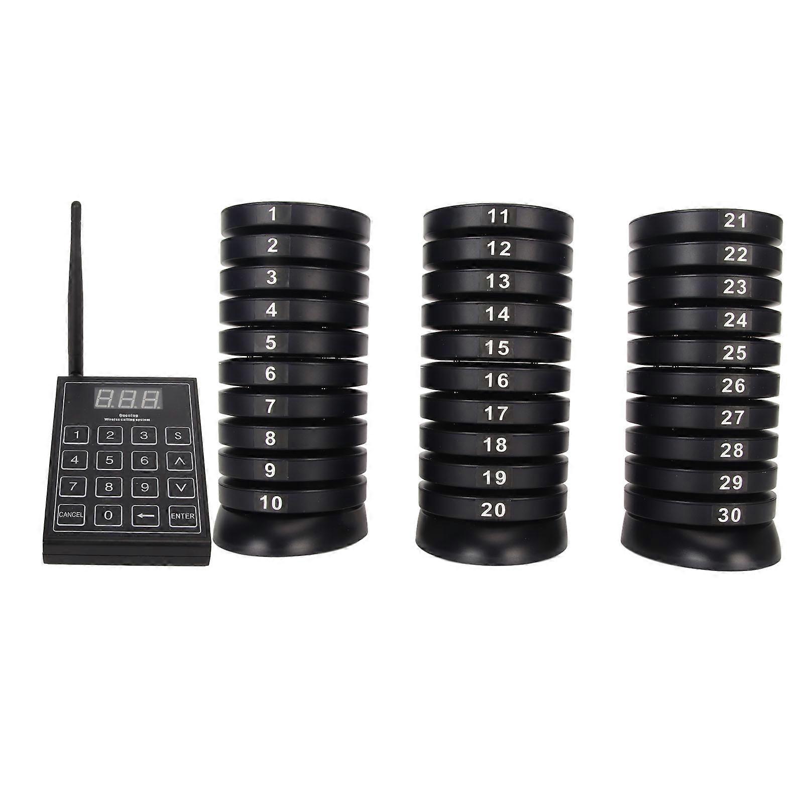 Customers Pager System 30 Buttons 3280ft Distance Rechargeable Wireless Calling System for Restaurant Bar Cafe Prise britannique 