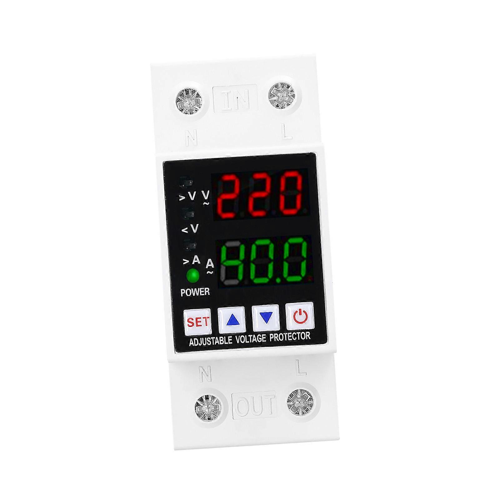 Dual Display Adjustable Voltage Protector Intelligent Over-voltage Under-voltage Over-current Protect Device Home Relay Self-resetting Voltage Protec
