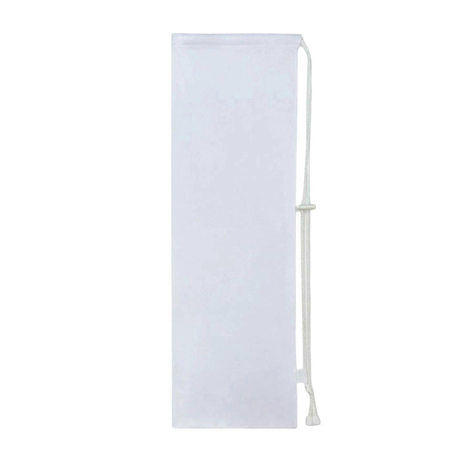 Durable Fleece Shuttlecock Rackets Holder Adjustable Drawstring Top Reinforced Locking Mechanism  White