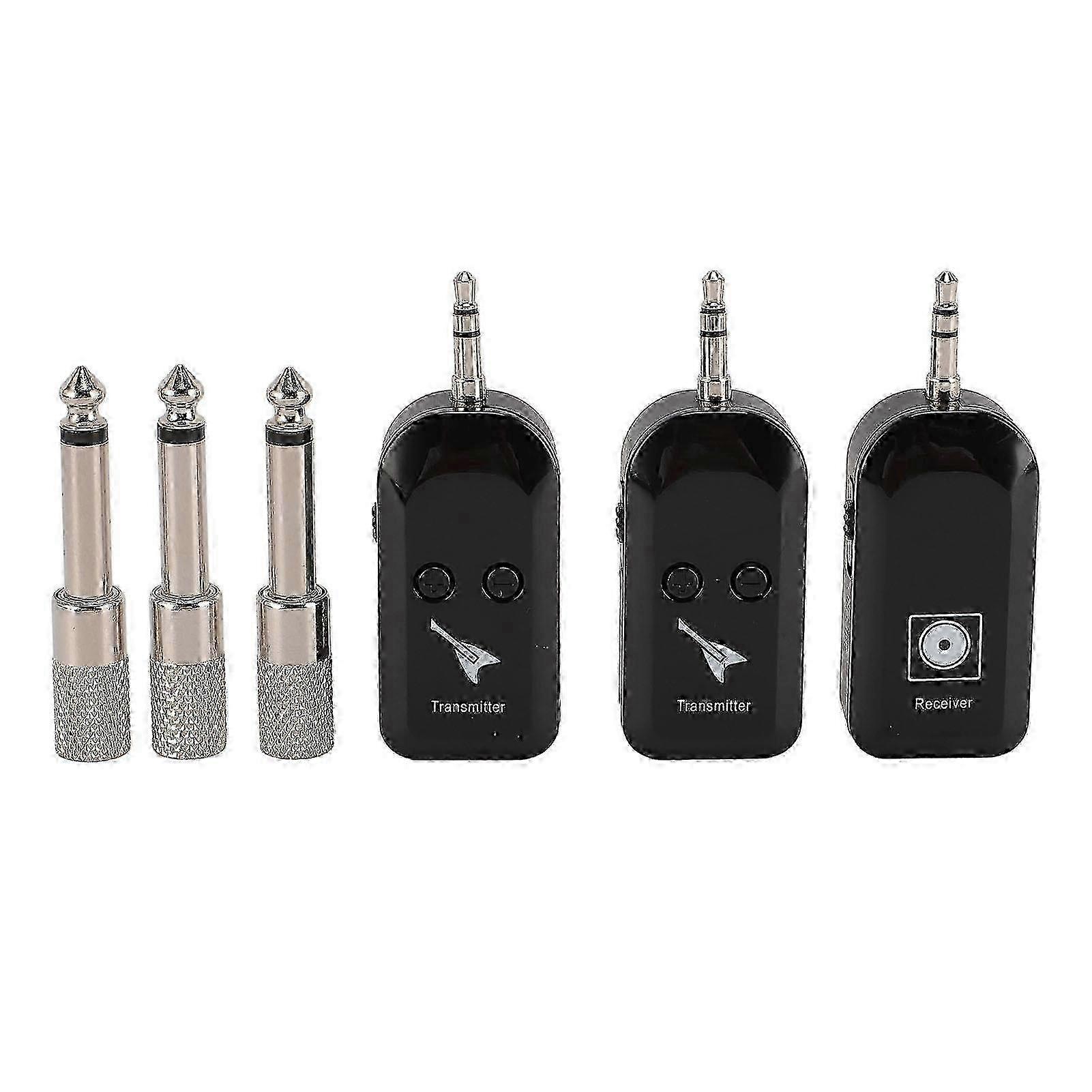 Wireless Guitar Transmitter Receiver with 3.5MM & 6.35MM Compatibility - Channel 1 to 2 Wireless Pickup System
