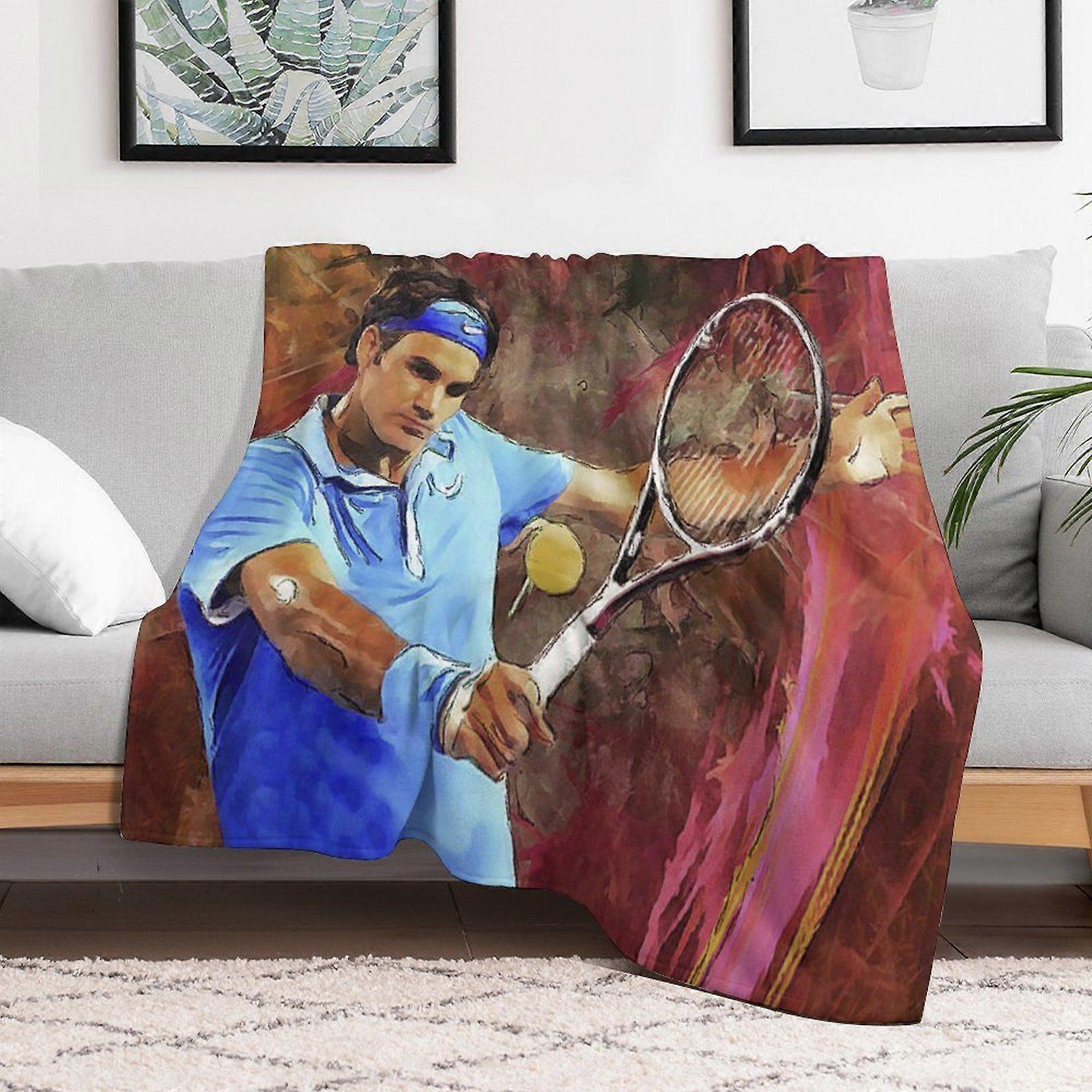 Roger federer Soft Touch Blanket for Sofa Office Kids Travel Anti-Wrinkle Warm Lightweight Gentle Hypoallergenic
