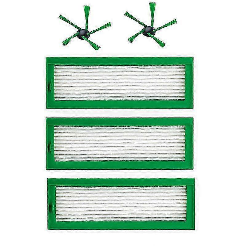 HEPA filters and side brushes for Kobold VR200 VR300 - 3 filters 2 brushes set