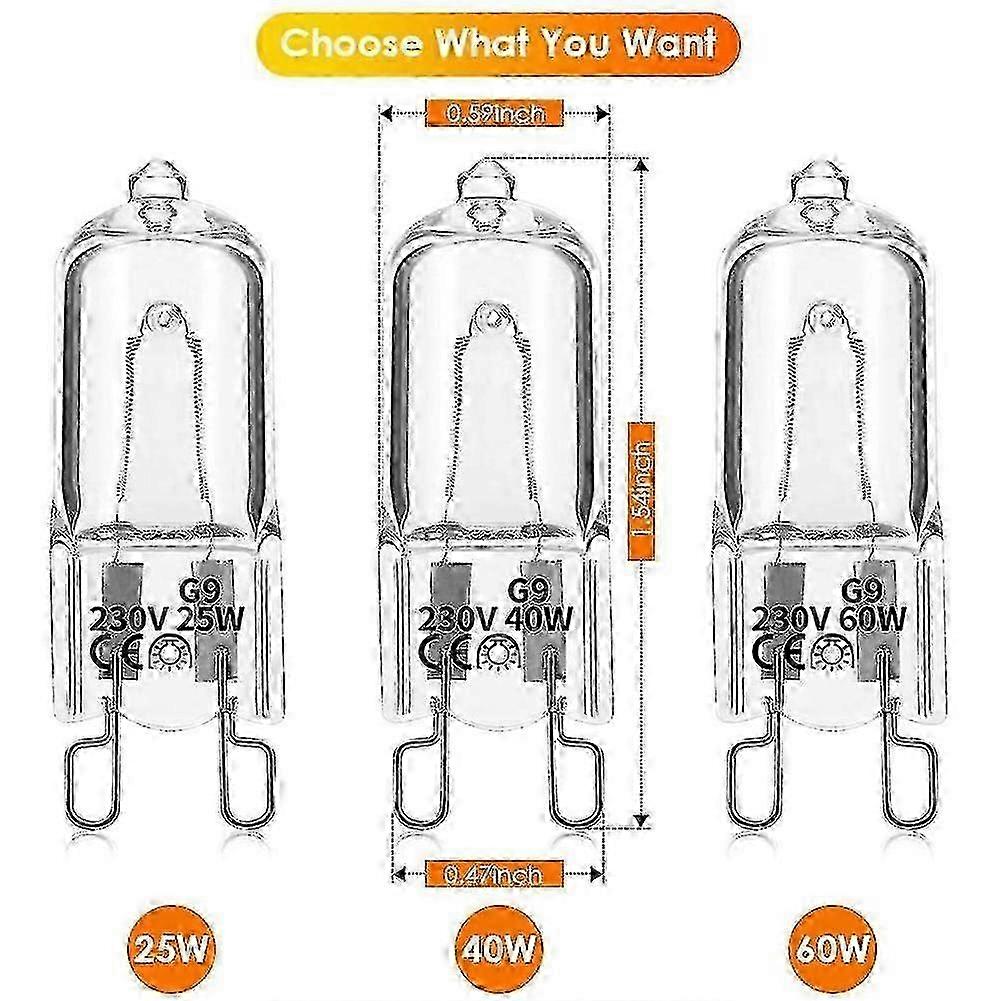 40W G9 light bulbs 20pcs dimmable clear halogen for chandeliers