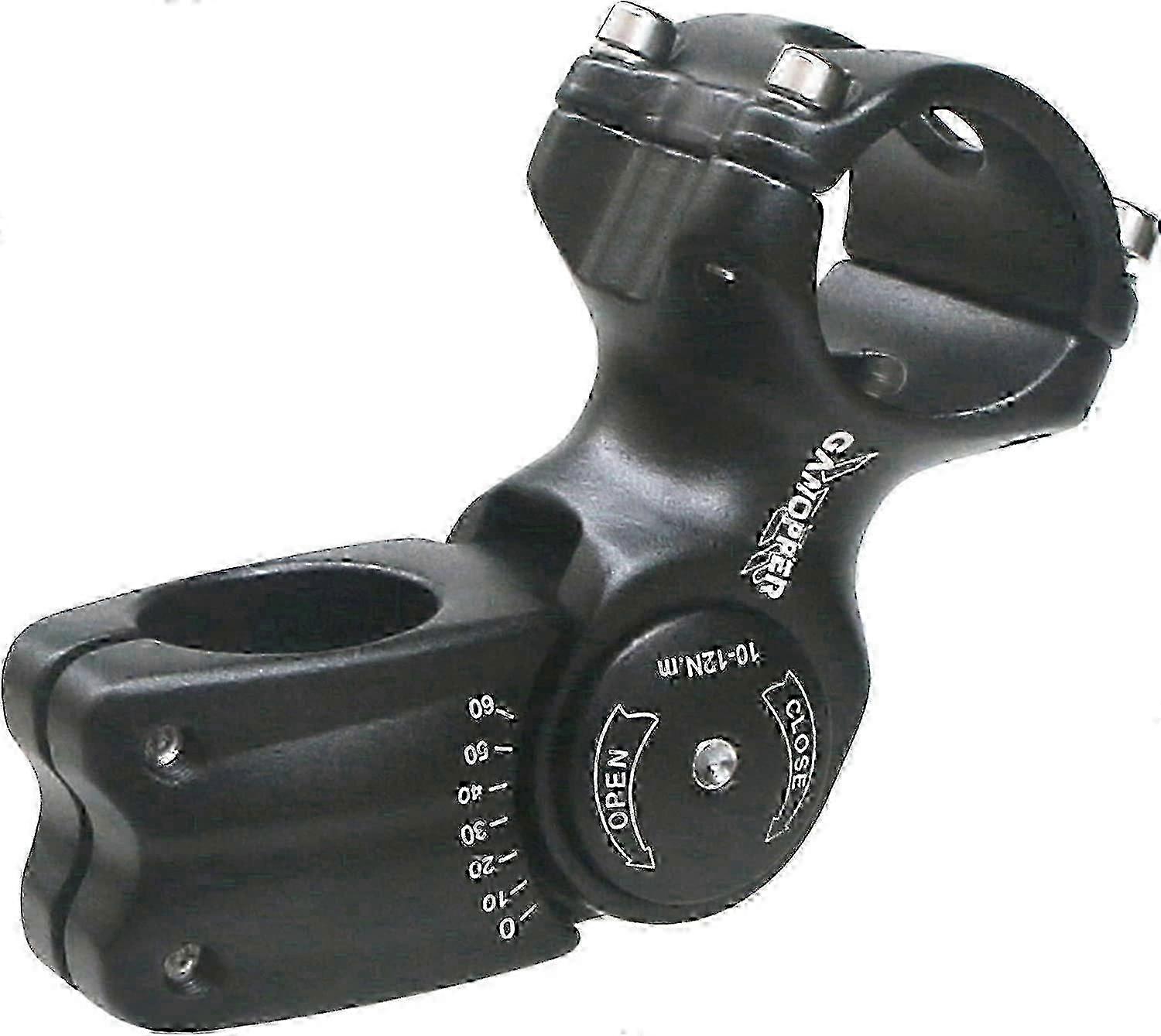 Adjustable Handlebar Stem for Mountain and Road Bikes with 0-60 Degree Range and Compatibility with 25.4mm and 31.8mm Bar Sizes