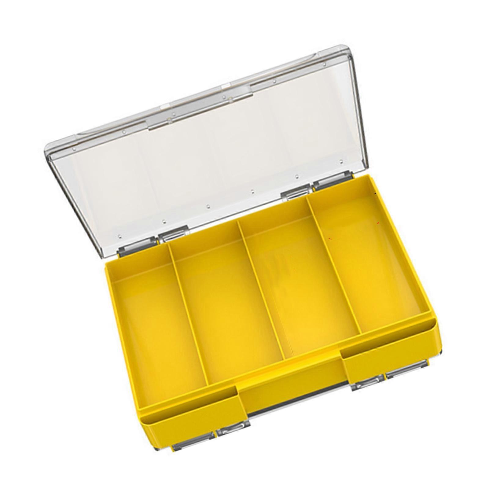 Baits Lures Organizers Double Side Fishing Tackle Box Outdoor Fishing Tool Box Small Part Case Artificial Baits Box  Yellow