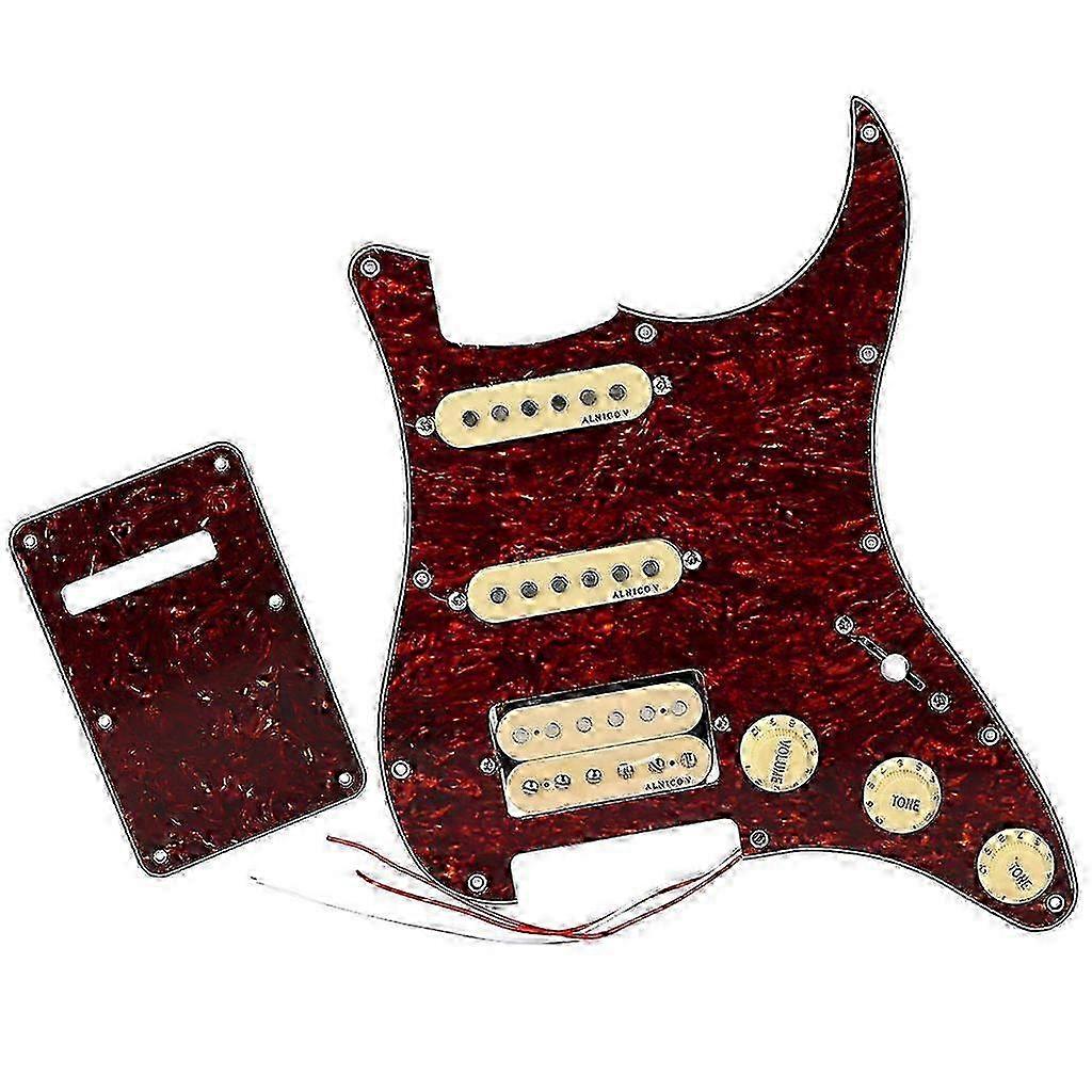 Prewired Pickguard SSH Loaded Pickguard with Alnico 5 Pickups Set and Back Plate for Strat Electric Guitar