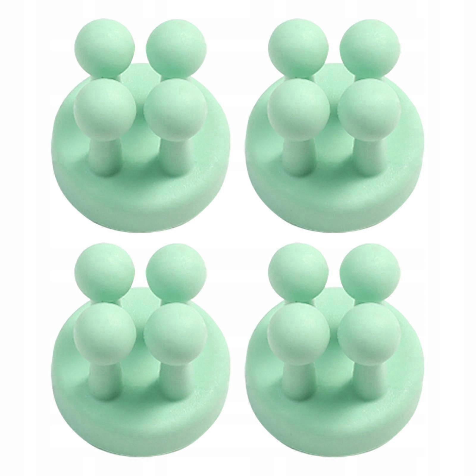 4pcs Wall Cable Clip Hooks Storage Multiuse Wall Hooks Keys Hanger Green