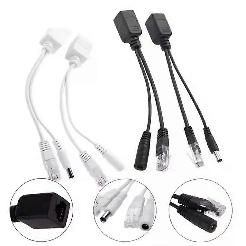 1 Pair Passive Power Over Ethernet Adapter Cable POE Cable POE Splitter RJ45 Injector Power Supply Module 12-48v for IP Camea