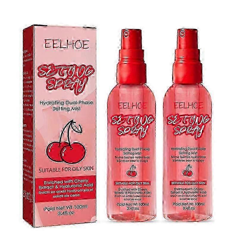 2x pitkäkestoinen meikin asetussuihke nopeasti kuivuva kalvo kosteuttava öljyä hallitseva mikrohieno sumu 100ml primer
