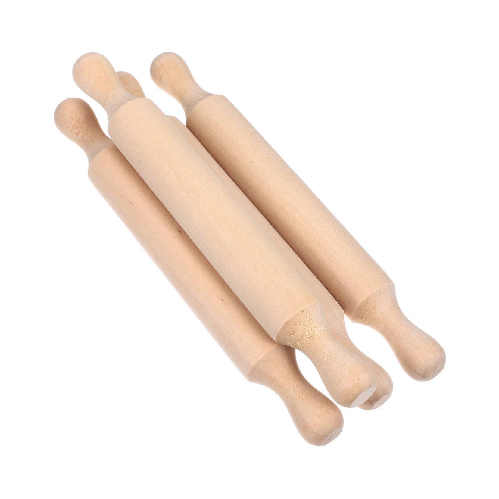 Mini Wooden Rolling Pins Set of 4 Smooth Surface Dough Rollers for Baking Cookies Pizza Fondant Crafts