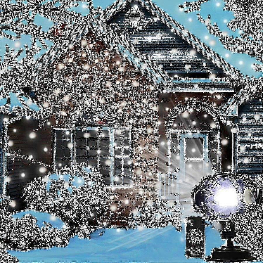Udendørs jul snefald laserprojektor lys bevæger sig snefald ferie projektor lampe led scene lys til haven gårdhave C
