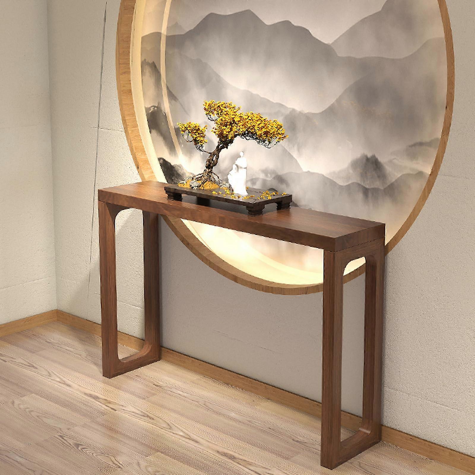 Rustic Solid Wood Console Table for Entryway, Hallway or Behind Sofa, Walnut 31 Inch