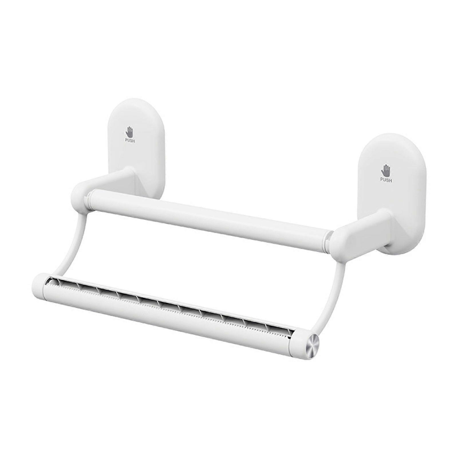 Kitchen Solution Adhesive Backed Dispenser Rack Holds Paper Towel Plastic Wrap Dish Towels Cabinet Mount Space Efficient Multicolor