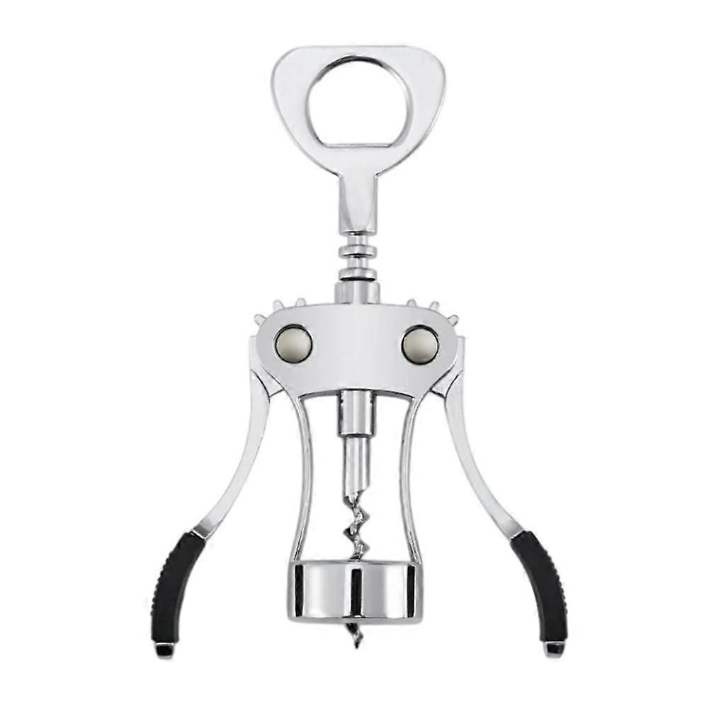 Silver Wing Corkscrew Wine Bottle Opener with Winged Handle for Red Wine and Beer, Reusable Metal