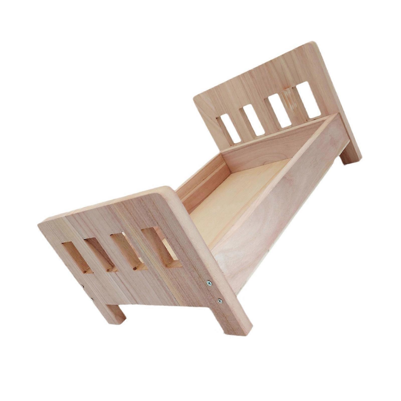 Lit bébé vintage, décor en bois, accessoires de studio rétro, petit lit décoratif pour la photographie de nouveau-nés, multicolore