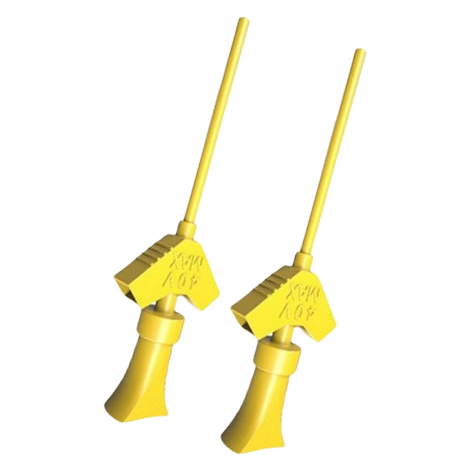 2st Grabber Test Probe Krok För Jumper Test Tillbehör Analysatorer IC Test Krok Clip Intern Fjäder Grabber Gul