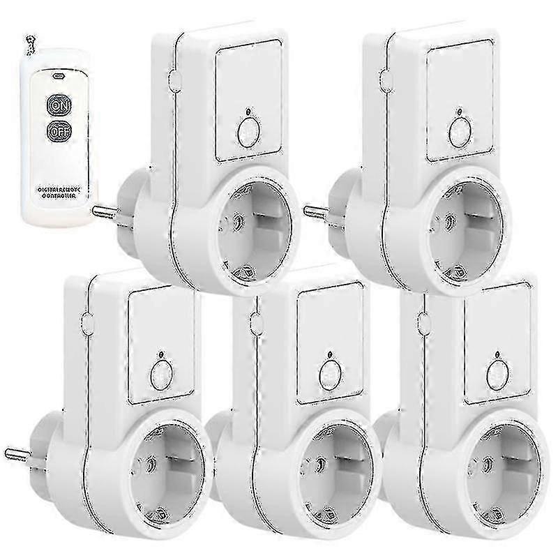 Smart remote switch for power outlet 5x wireless EU plug socket