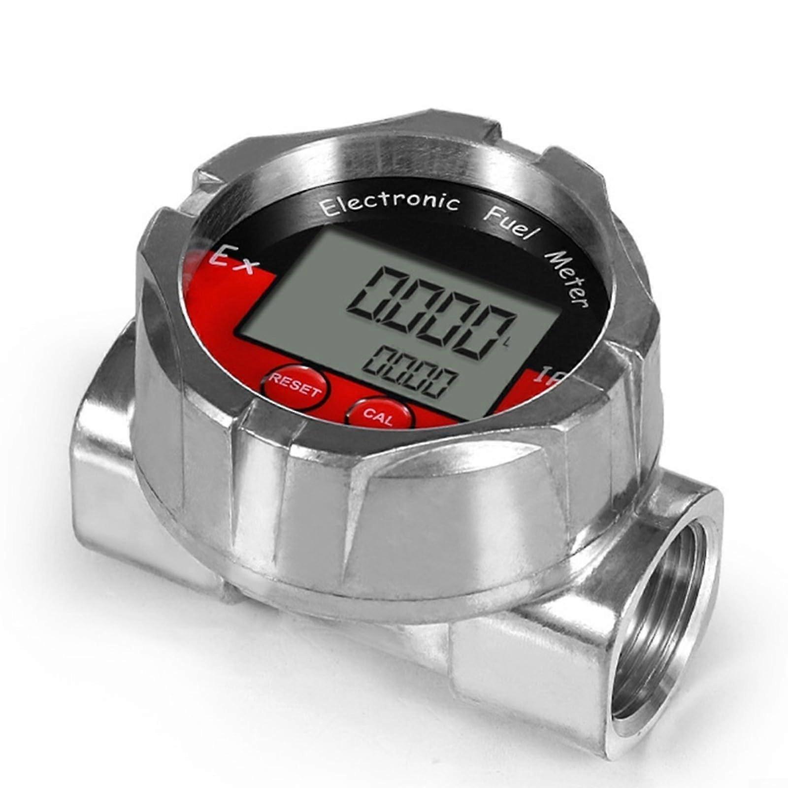 Electronic Turbine Flow Meter 1 Inch BSP Thread Aluminum ±1% Accuracy 9100L/min for Diesel Kerosene Water