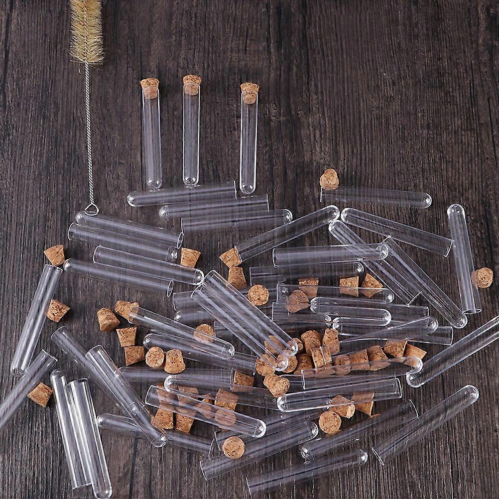 Plastic Test Tubes with Stopper for Storage Use 100Pcs Leak-Proof Containers