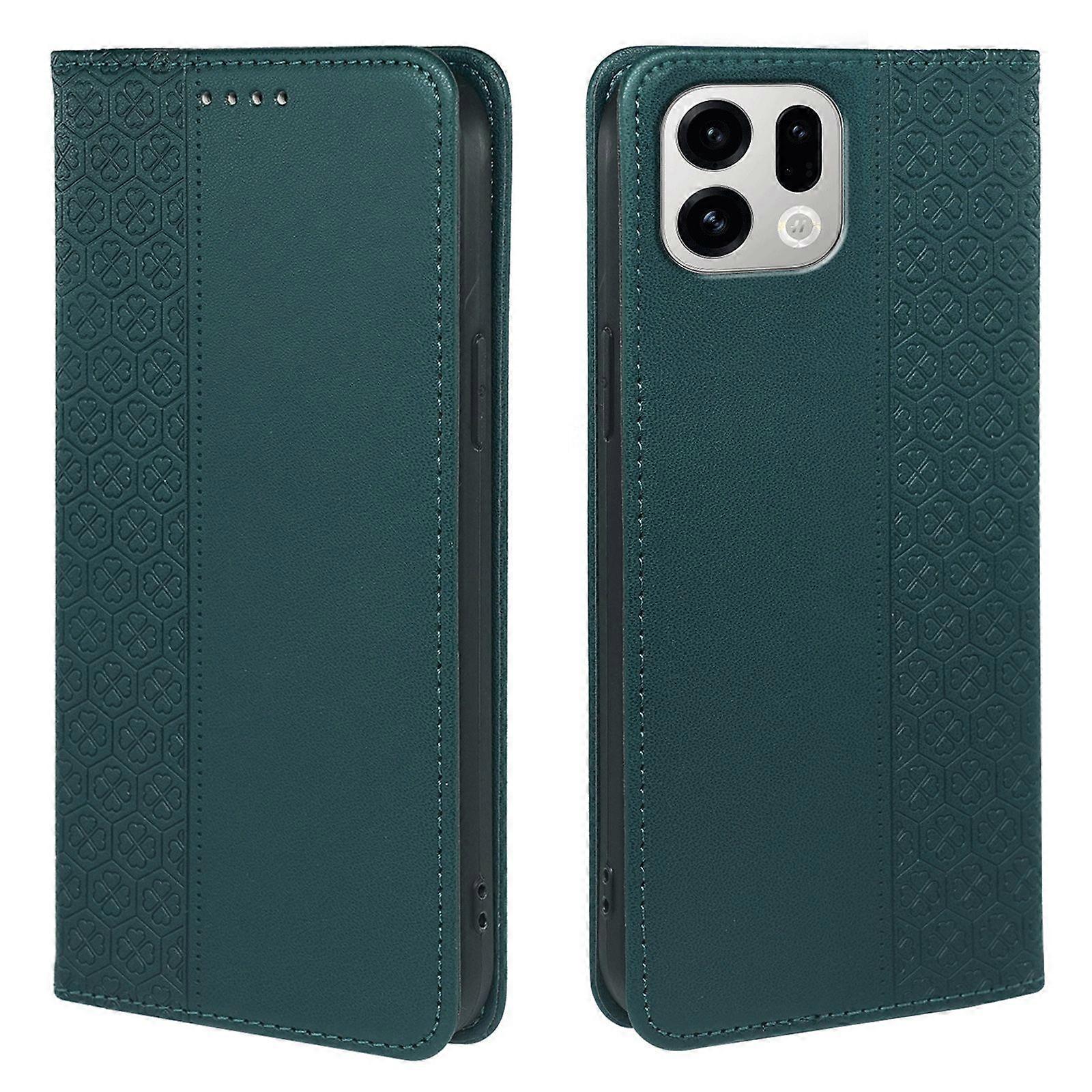 For Oppo Find X9 5G Case Four-Leaf Clover Pattern Leather Phone Cover