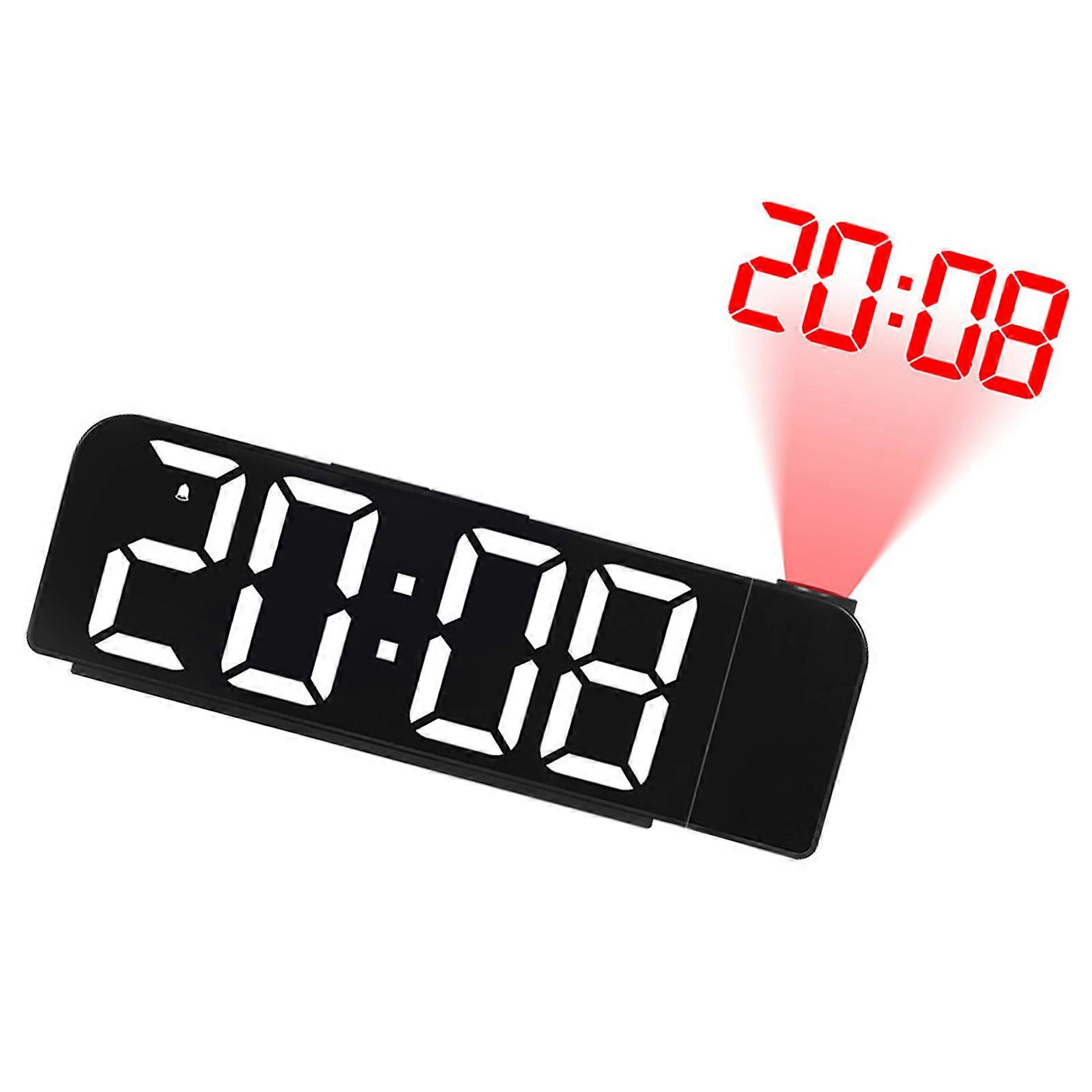 Multifunctional Projection Alarm Clock With USB Charging Port And Adjustable Brightness Settings For Home Office Bedroom Multicolor