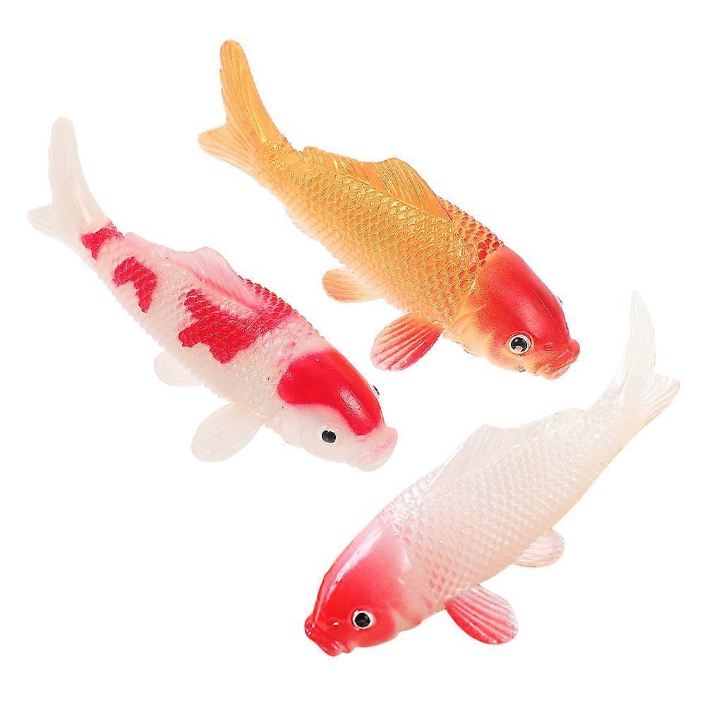 Lifelike Artificial Koi Fish Plastic Goldfish for Pond Decor 3Pcs