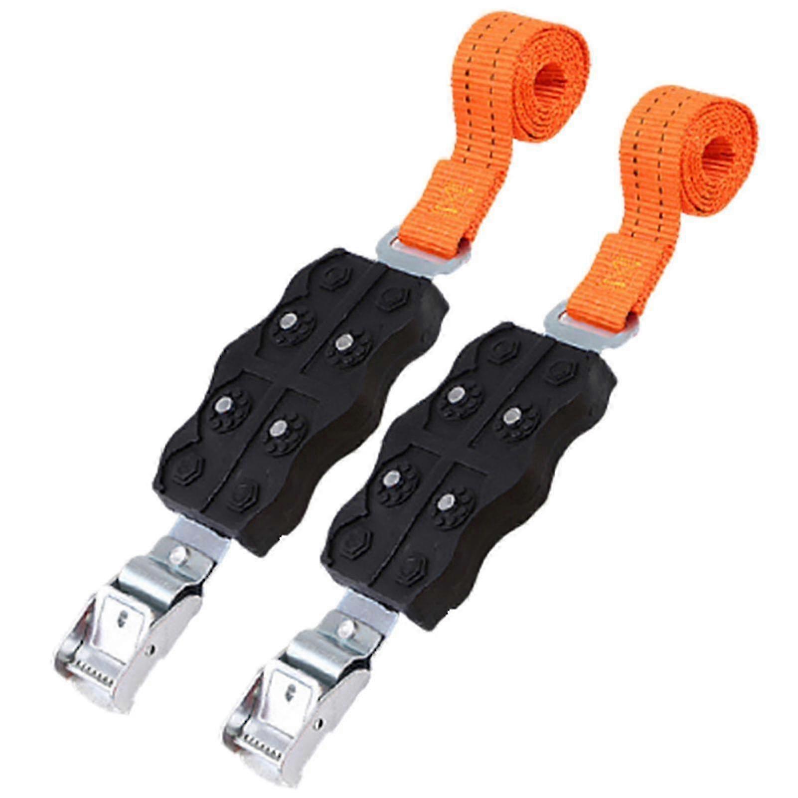 e 2pcs Multi-function Universal Mud Snow Rubber Non-slip Anti-skid Car Tire Chain