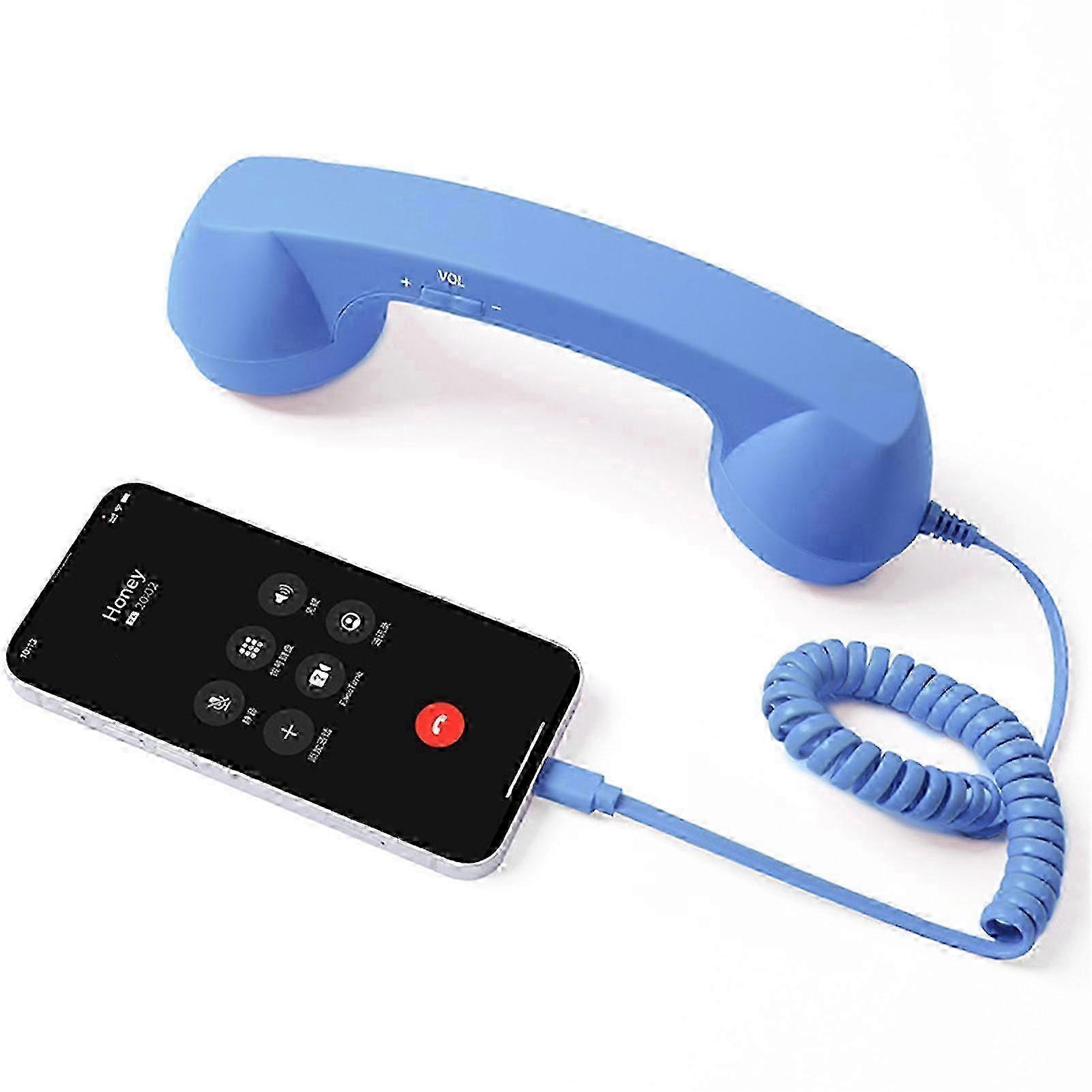 Premium Quality USB-C Retro Phone Handset: Universal Compatibility, Radiaton-Proof for iPhone & Android