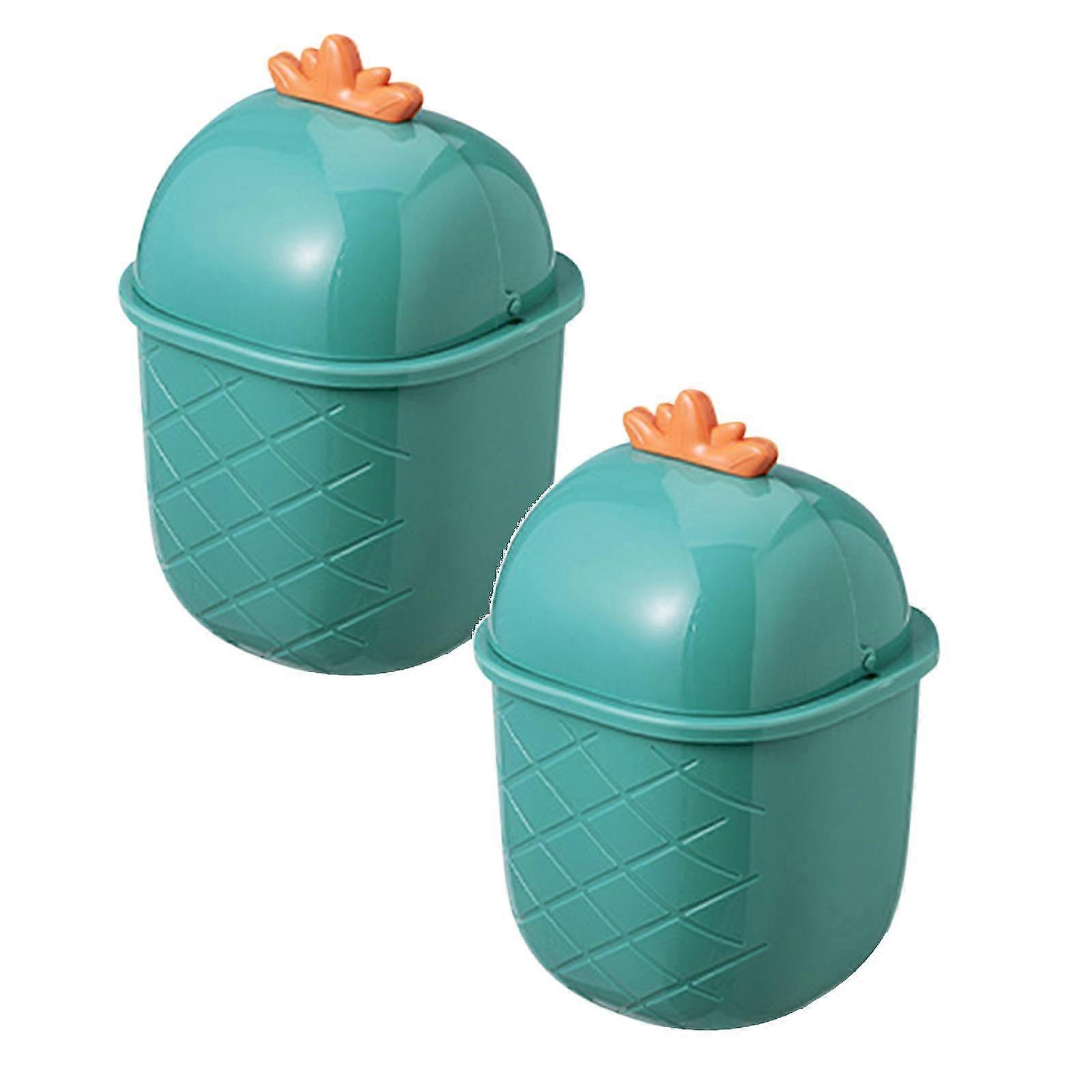 Xubond Pineapple Desktop Trash Can, Mini Garbage Container & Sundries Organizer, Compatible with Home Office Desk Decor, Pen Pencil Holder