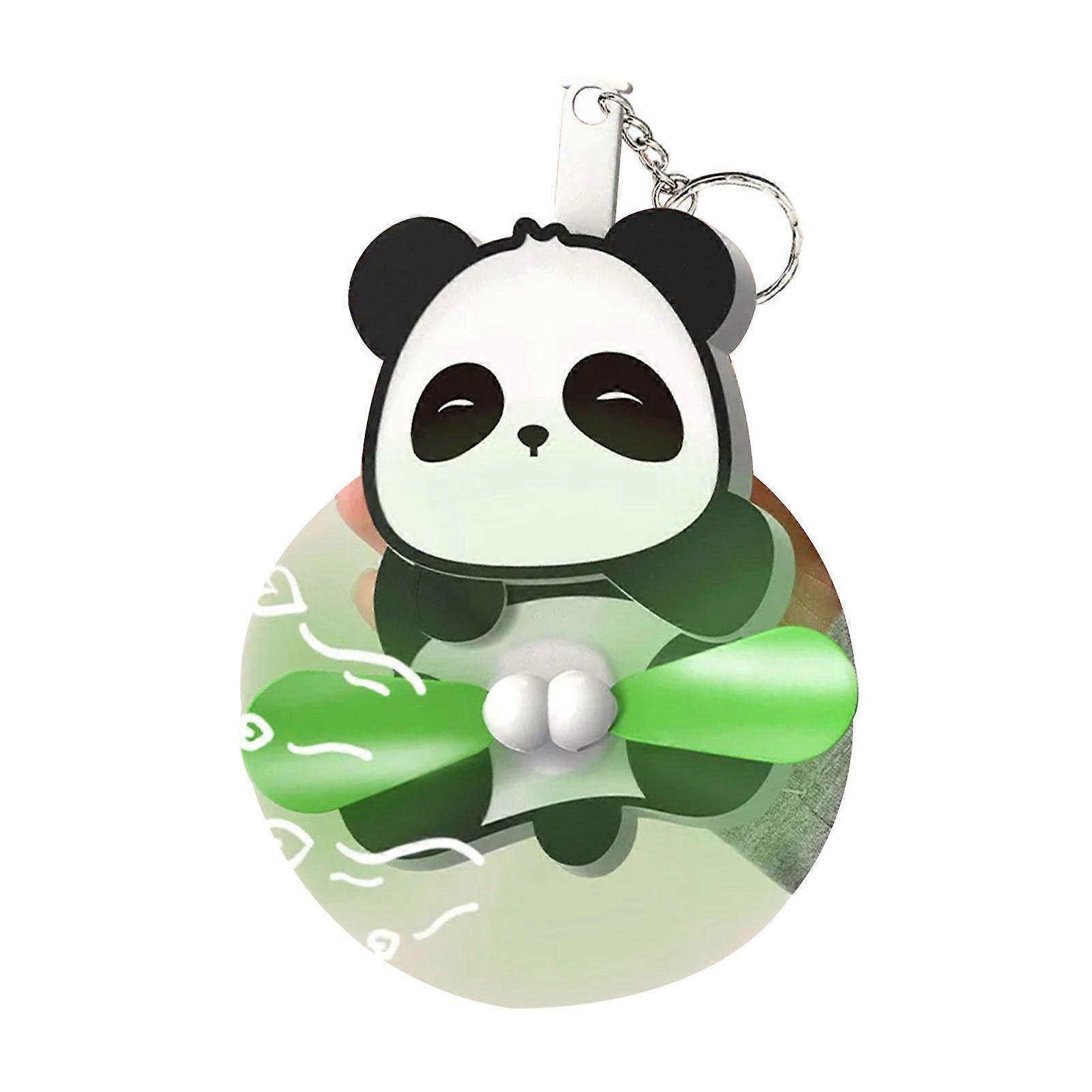 Prank Cat Fan Keychain Pendant Playful Animal Doll Propeller Keychain Bag Backpack Belt Loop Keyring