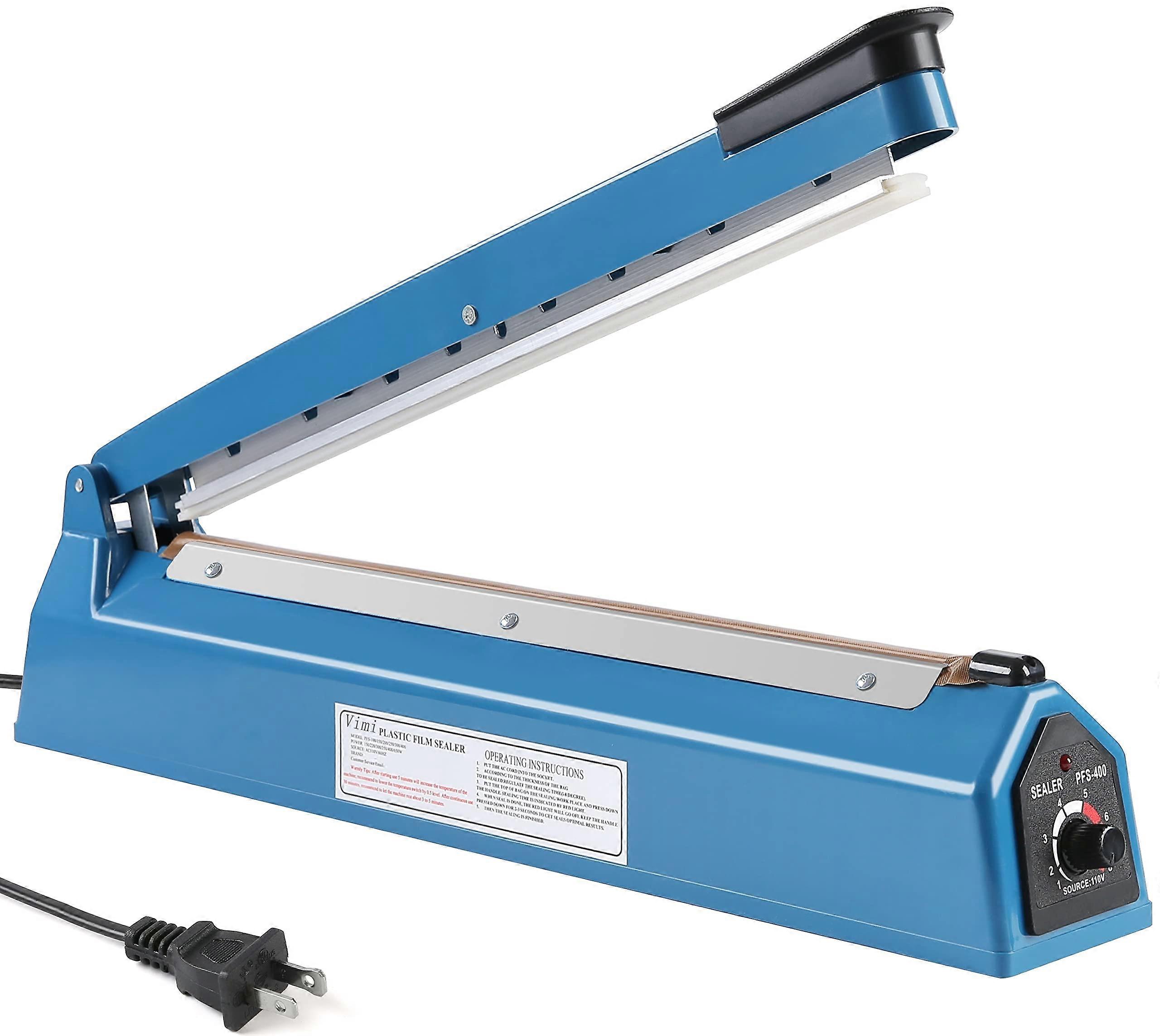 16 Inch Impulse Heat Sealer Machine for Plastic PE PP Bags with Manual Operation and Extra Element Grip