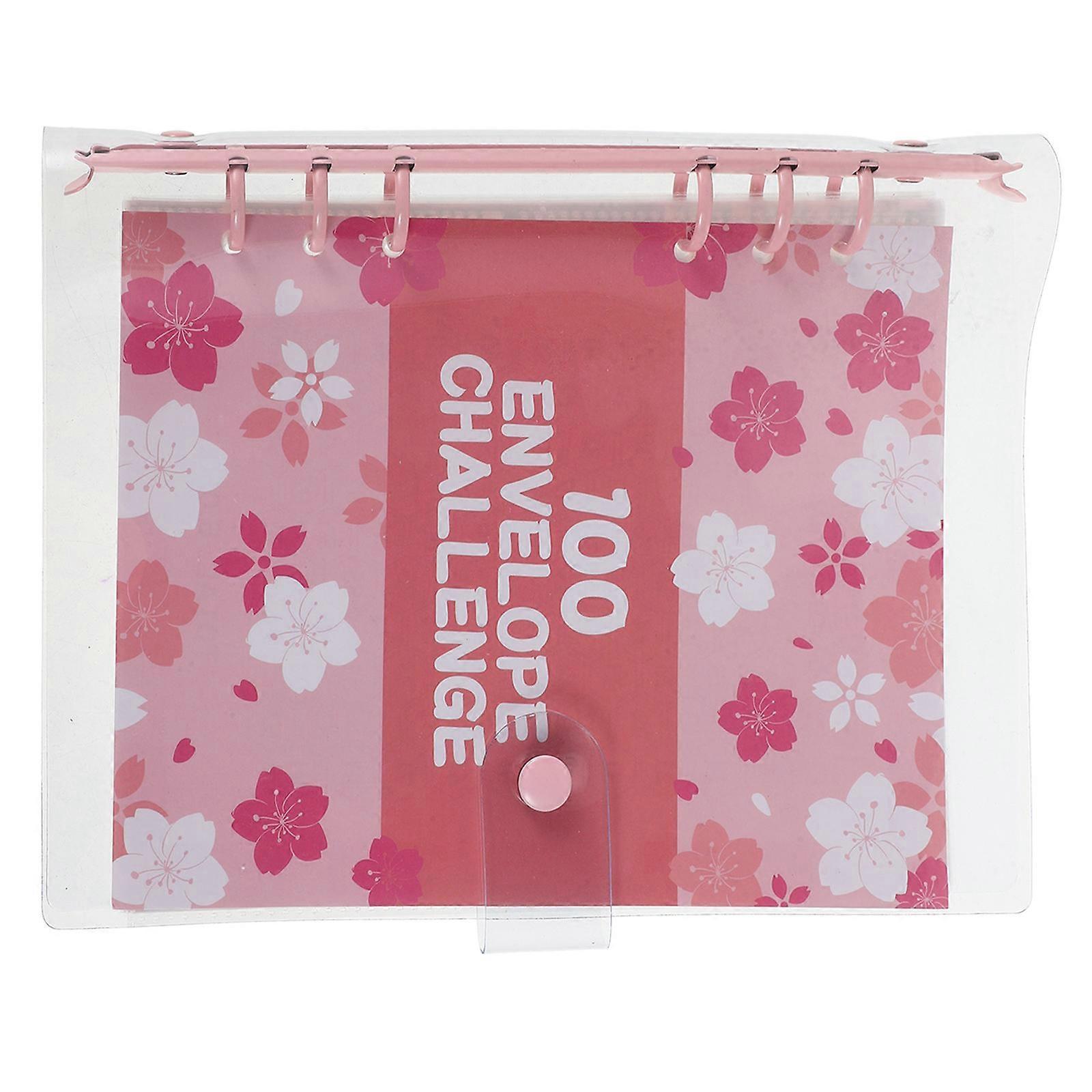 Pink Loose-Leaf Budget Binder for Organizing 1Set Envelope Challenge Binder