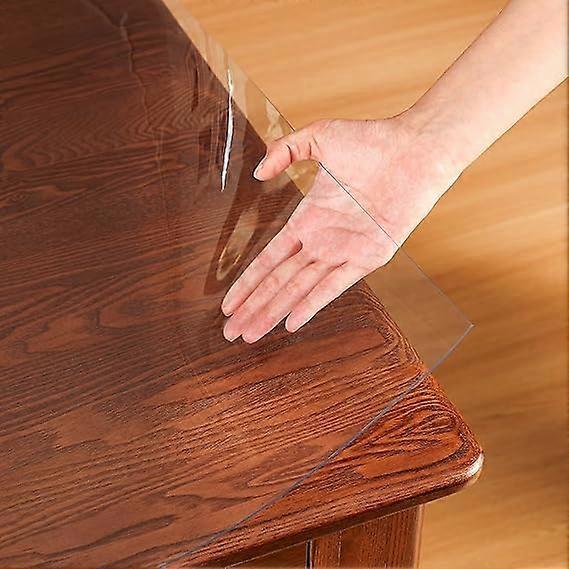 Clear Plastic Rectangle Table Cover, 42 x 90, 2mm Thick Waterproof Transparent Protector for Dining