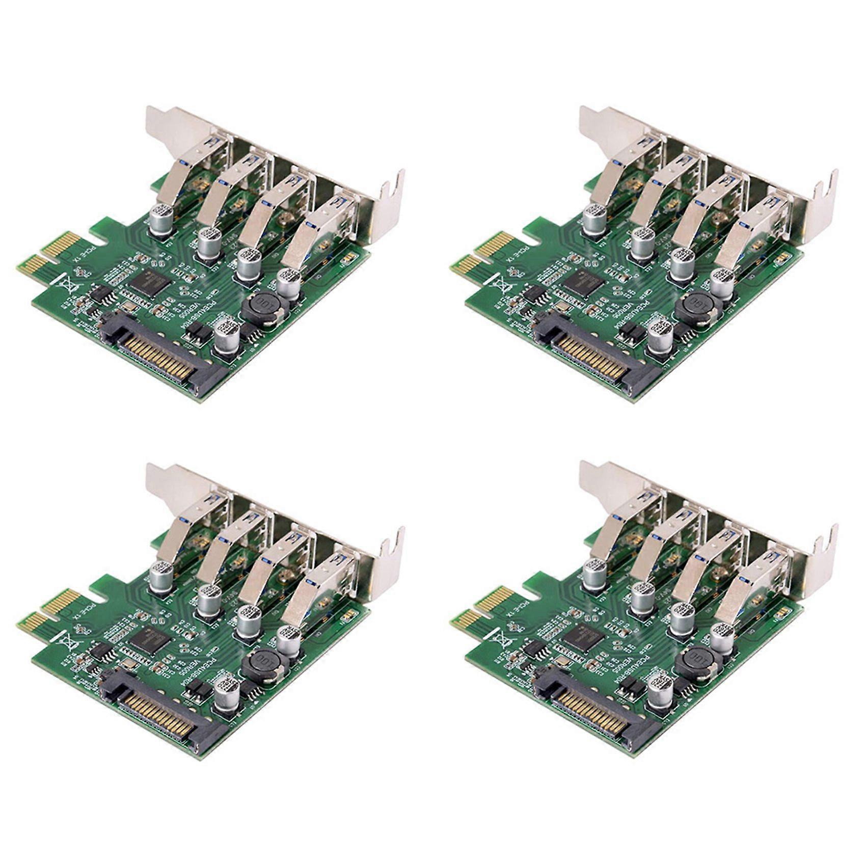 4X Low Profile 4 Ports PCI-E to USB 3.0 HUB PCI Express Expansion Card Adapter 5Gbps USB1.1/2.0/3.0 Operating Systems