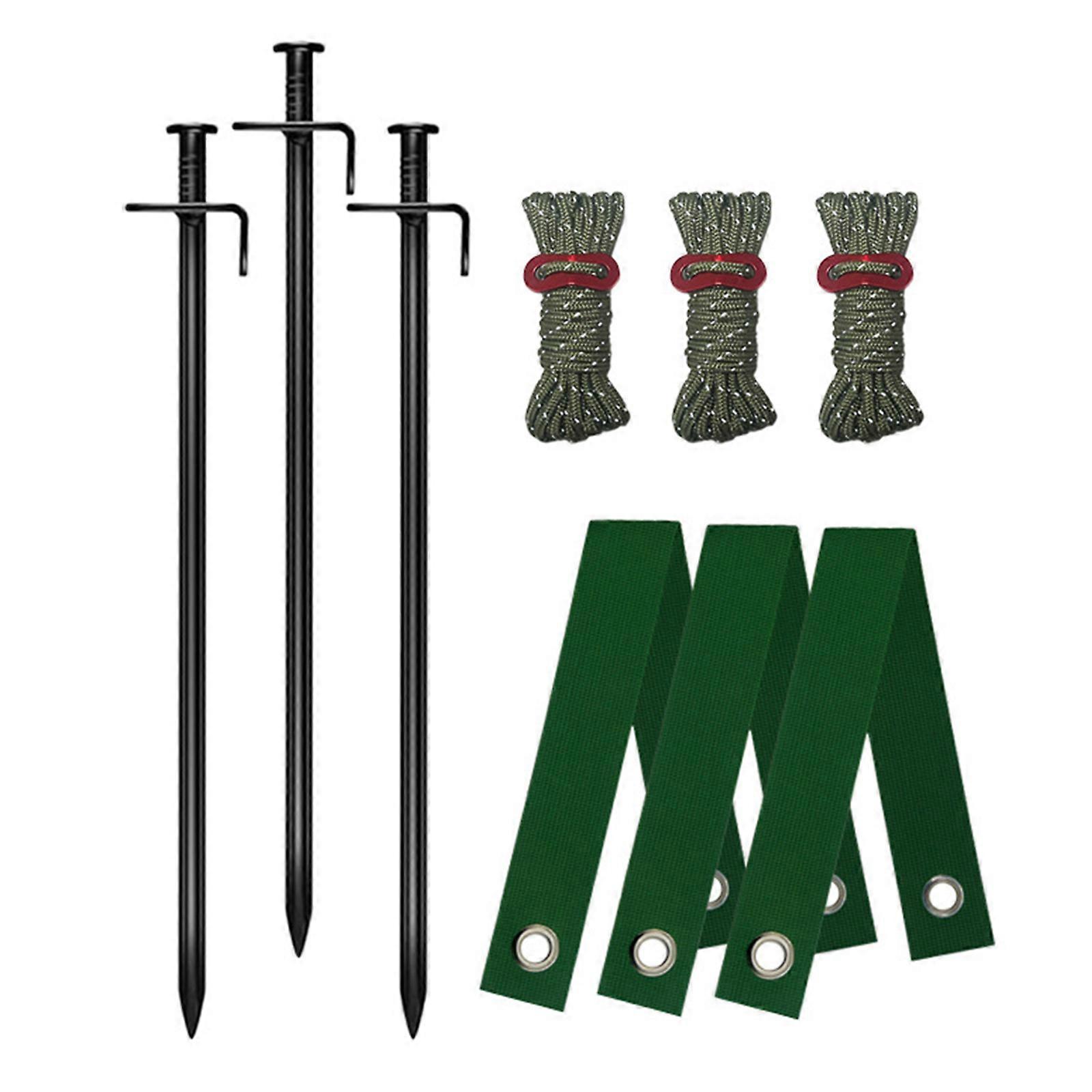 Sustainable Ground Stake Dowels Set Against Bad Weather Constructed from Recyclable Iron Nylon for Green Gardening Camping Applications Multicolor