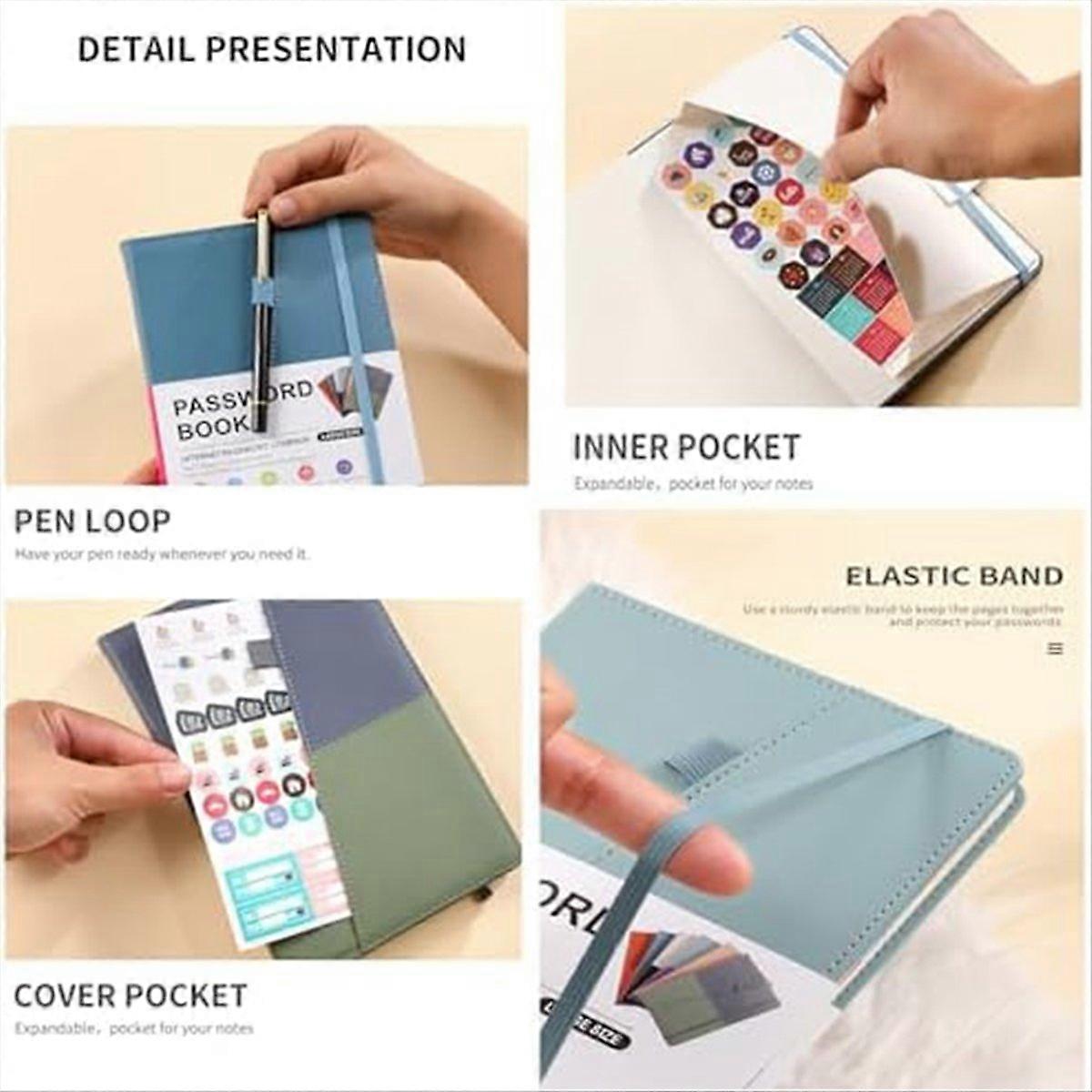 Password Keeper Book with Colorful Alphabetical Tabs and Two Bookmarks, for Seniors 8.4X5.9Inch, Internet Address C